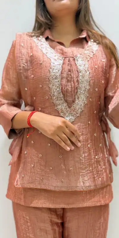 BE 493 Rust Colour | Brown Salsa Silk Kurti with Hand Work. Get it for ₹2199. Delivery 4-6 Working Days. Online Shop now. | Bollywood Kurti, Creative Kurtis, Designer Kurti, Kurti, Party Wear Kurti, Selfie Kurti
