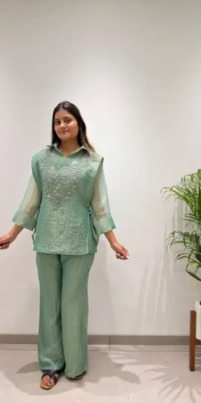 BE 484 Sea Green Colour | Brown Salsa Silk Kurti with Hand Work. Get it for ₹2199. Delivery 4-6 Working Days. Online Shop now. | Bollywood Kurti, Creative Kurtis, Designer Kurti, Kurti, Party Wear Kurti, Selfie Kurti