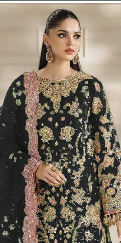Alternative view of Fancy Black Chiffon Sequins Work Salwar Suit