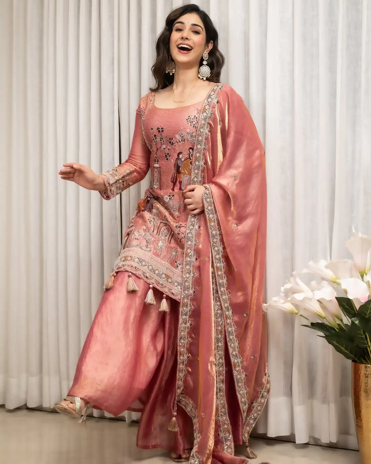 Super Pink Fendy Silk Sequence Work Salwar Suit - Image 7