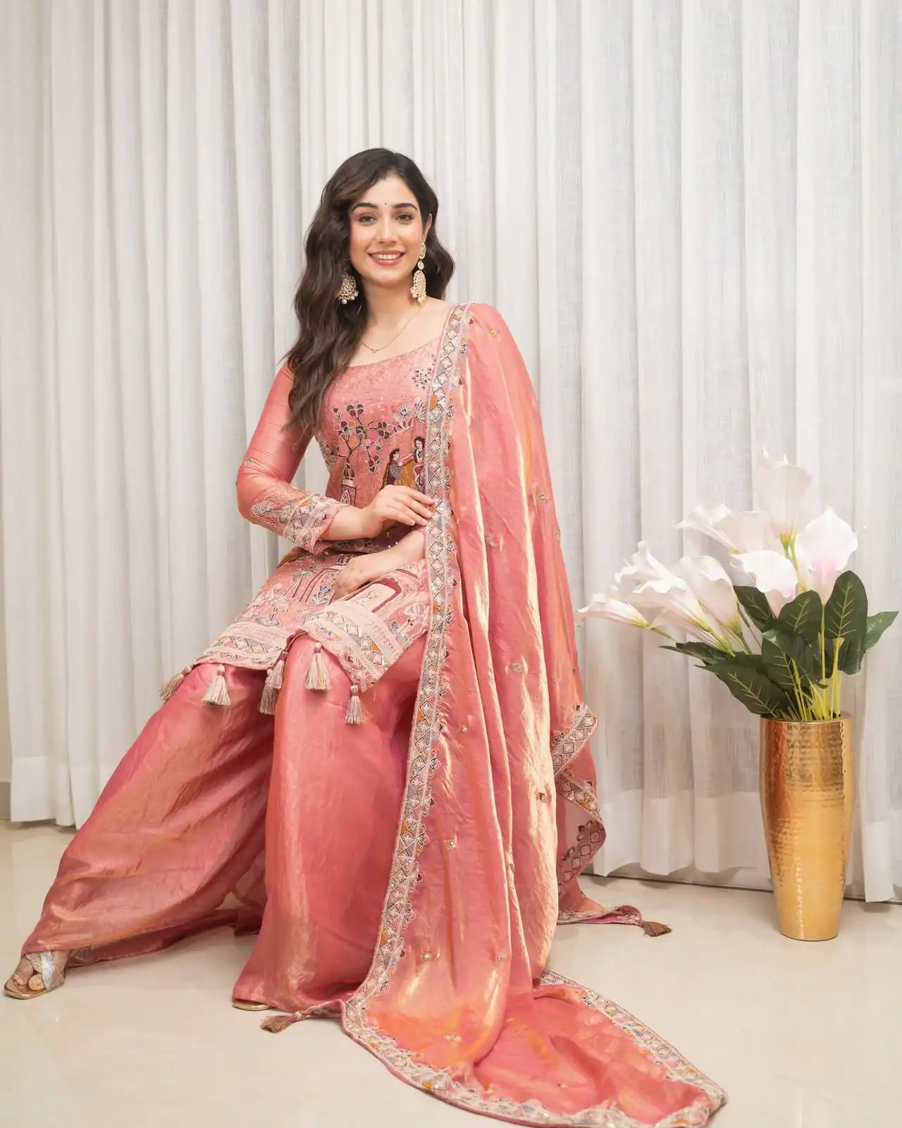 Super Pink Fendy Silk Sequence Work Salwar Suit - Image 3