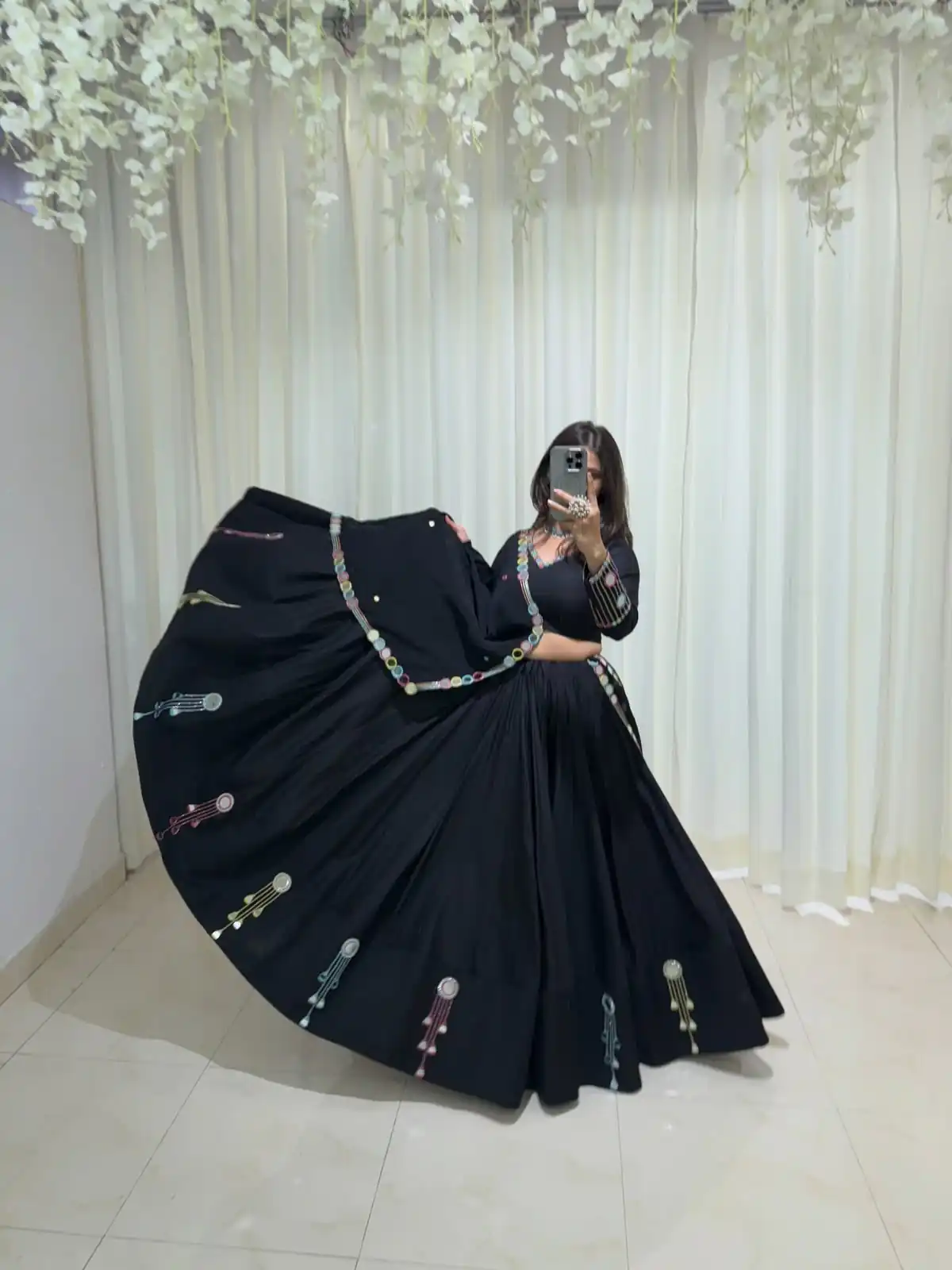Trendy Black Rayon Embroidery Work Lehenga Choli - Image 5