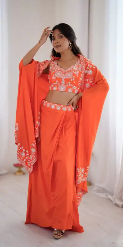 SP 73 Orange French Crep Silk Salwar Suit Perfect for Wedding, Party, Engagement, Baisakhi, Pongal – . Special Price ₹2149. Delivery 4-6 Working Days | Casual Suits, Jump Suits, Creative suits, Designer Suits, Palazzo Suits, Party Wear Suits, Patiala Suits, Salwar suit, Straight Suits
