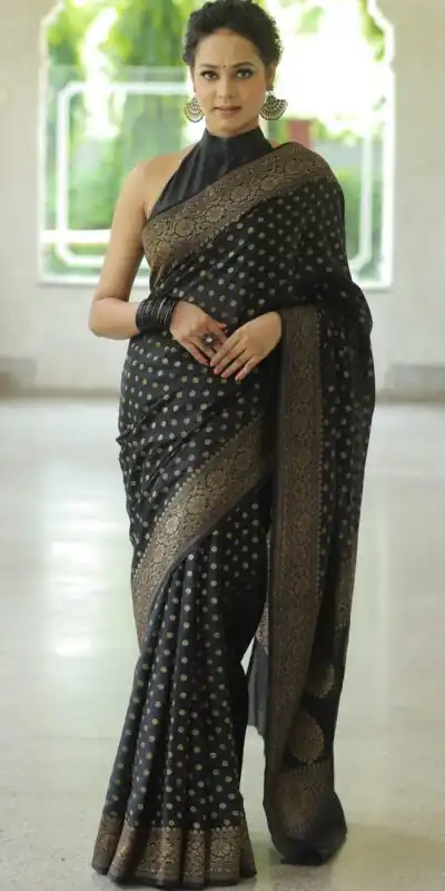 KPR 233 Black in Soft Lichi Silk Lace Border & Lace Work Saree . Available at ₹1549 only. Delivery 4-6 Working Days. Shop now. | Creative Sarees, Bollywood Sarees, Designer Sarees, Embroidered Sarees, Ethnic Saree, Modern Digital sarees, Party Wear Sarees, Sarees