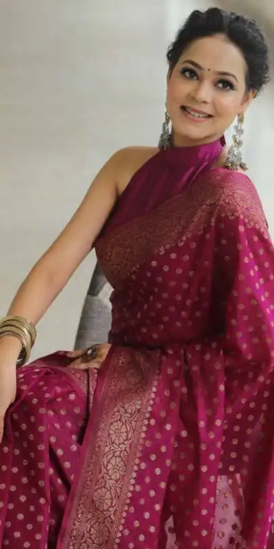 KPR 233 Dark Pink in Soft Lichi Silk Lace Border & Lace Work Saree . Available at ₹1549 only. Delivery 4-6 Working Days. Shop now. | Creative Sarees, Bollywood Sarees, Designer Sarees, Embroidered Sarees, Ethnic Saree, Modern Digital sarees, Party Wear Sarees, Sarees