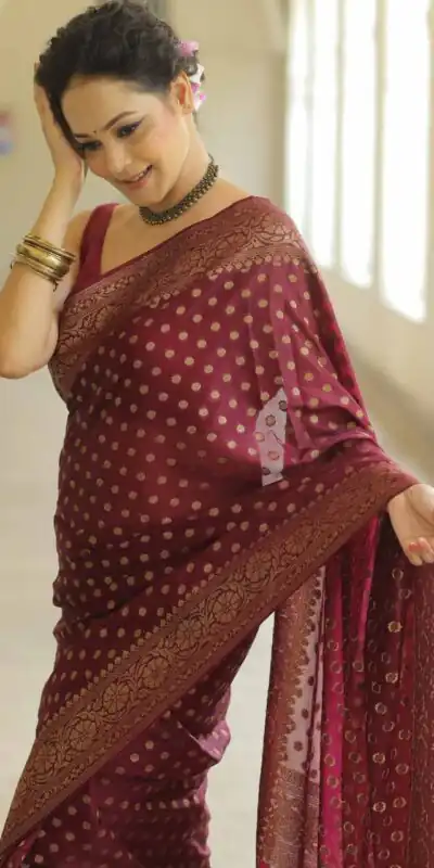 KPR 233 Maroon in Soft Lichi Silk Lace Border & Lace Work Saree . Available at ₹1549 only. Delivery 4-6 Working Days. Shop now. | Creative Sarees, Bollywood Sarees, Designer Sarees, Embroidered Sarees, Ethnic Saree, Modern Digital sarees, Party Wear Sarees, Sarees