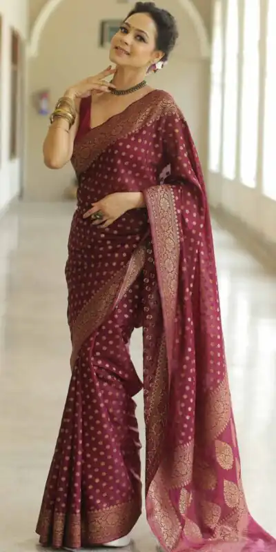 KPR 233 Maroon in Soft Lichi Silk Lace Border & Lace Work Saree . Available at ₹1549 only. Delivery 4-6 Working Days. Shop now. | Creative Sarees, Bollywood Sarees, Designer Sarees, Embroidered Sarees, Ethnic Saree, Modern Digital sarees, Party Wear Sarees, Sarees