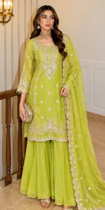 ZB 5077 Mehendi in Salsa Silk Embroidery Work & Sequins Work Salwar Suit . Get it for ₹2799. Delivery 4-6 Working Days. Shop now. | Casual Suits, Jump Suits, Creative suits, Designer Suits, Palazzo Suits, Party Wear Suits, Patiala Suits, Salwar suit, Straight Suits