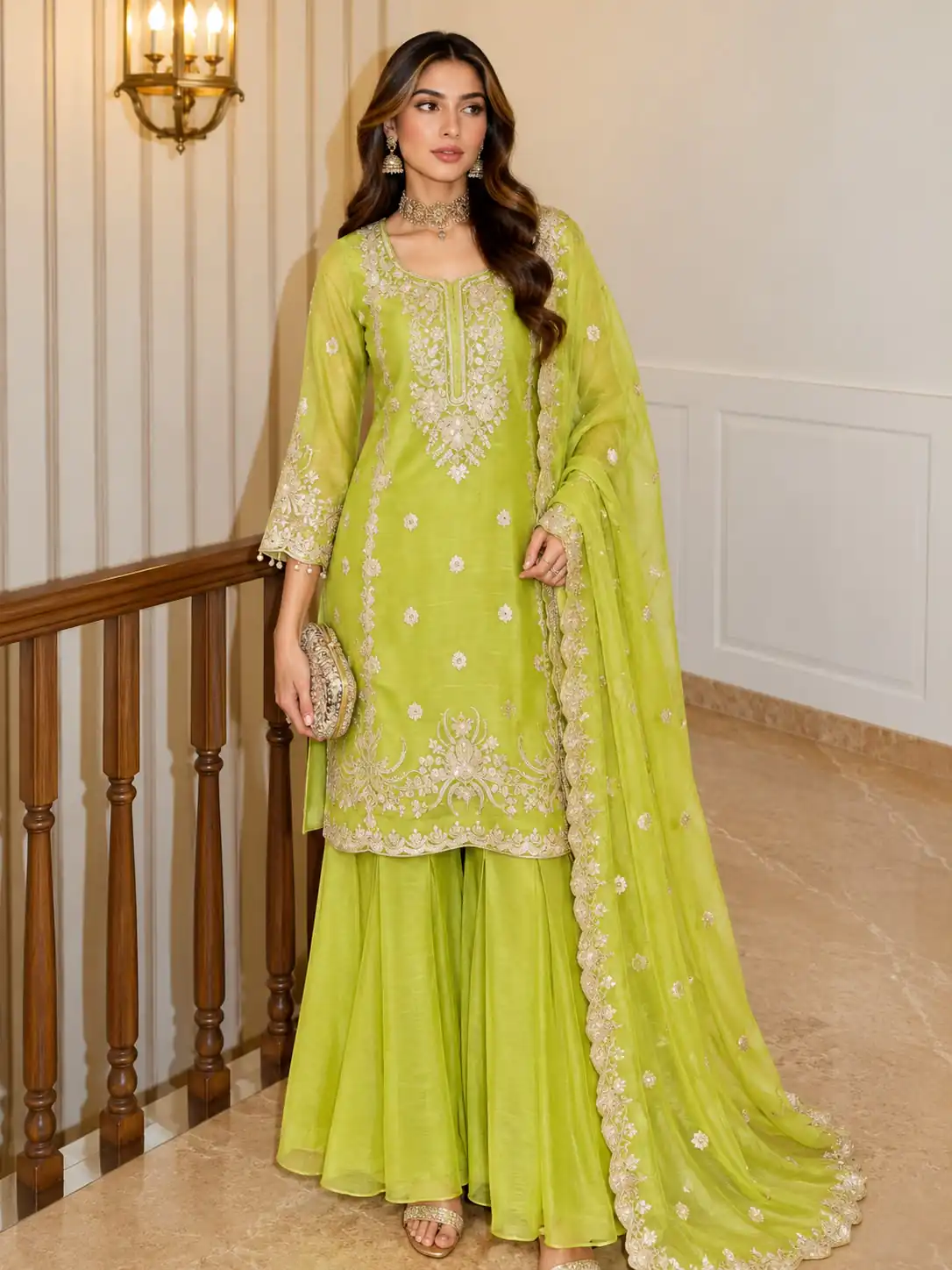 ZB 5077 Mehendi in Salsa Silk Embroidery Work & Sequins Work Salwar Suit . Get it for ₹2799. Delivery 4-6 Working Days. Shop now. | Casual Suits, Jump Suits, Creative suits, Designer Suits, Palazzo Suits, Party Wear Suits, Patiala Suits, Salwar suit, Straight Suits