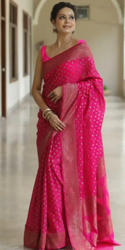 KPR 233 Pink in Soft Lichi Silk Lace Border & Lace Work Saree . Available at ₹1549 only. Delivery 4-6 Working Days. Shop now. | Creative Sarees, Bollywood Sarees, Designer Sarees, Embroidered Sarees, Ethnic Saree, Modern Digital sarees, Party Wear Sarees, Sarees