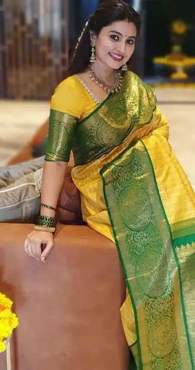 KPR 147 Yellow Soft Lichi Silk Saree with Lace Work & Lace Border. Introductory Price ₹1649. Delivery 4-6 Working Days. Shop now. | Creative Sarees, Bollywood Sarees, Designer Sarees, Embroidered Sarees, Ethnic Saree, Modern Digital sarees, Party Wear Sarees, Sarees