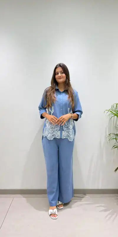 BE 496 Blue in Cotton Denim Embroidery Work & Sequins Work Kurti . Grab it for ₹1949. Delivery 4-6 Working Days. Shop now. | Bollywood Kurti, Creative Kurtis, Designer Kurti, Kurti, Party Wear Kurti, Selfie Kurti