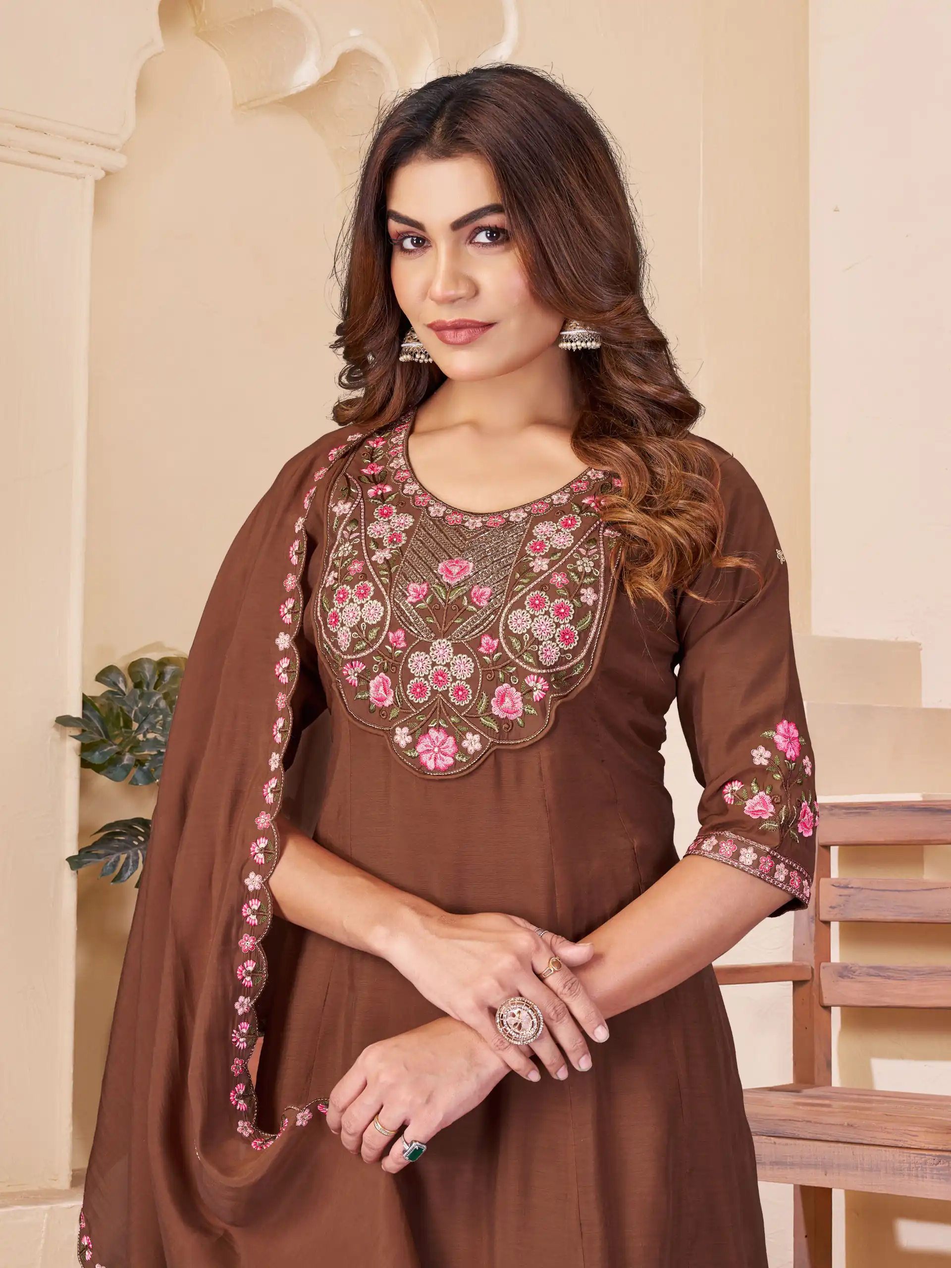 DIVA 172 Brown Mal Chanderi Salwar Suit Perfect for Wedding, Party, Baisakhi, Housewarming, Sangeet – Introductory Price ₹2799. Delivery 4-6 Working D | Casual Suits, Jump Suits, Creative suits, Designer Suits, Palazzo Suits, Party Wear Suits, Patiala Suits, Salwar suit, Straight Suits