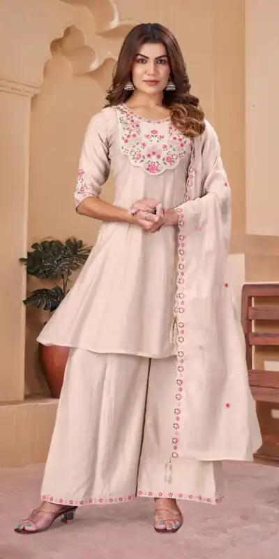 DIVA 172 Chiku Mal Chanderi Salwar Suit Perfect for Wedding, Party, Baisakhi, Housewarming, Sangeet – Introductory Price ₹2799. Delivery 4-6 Working D | Casual Suits, Jump Suits, Creative suits, Designer Suits, Palazzo Suits, Party Wear Suits, Patiala Suits, Salwar suit, Straight Suits