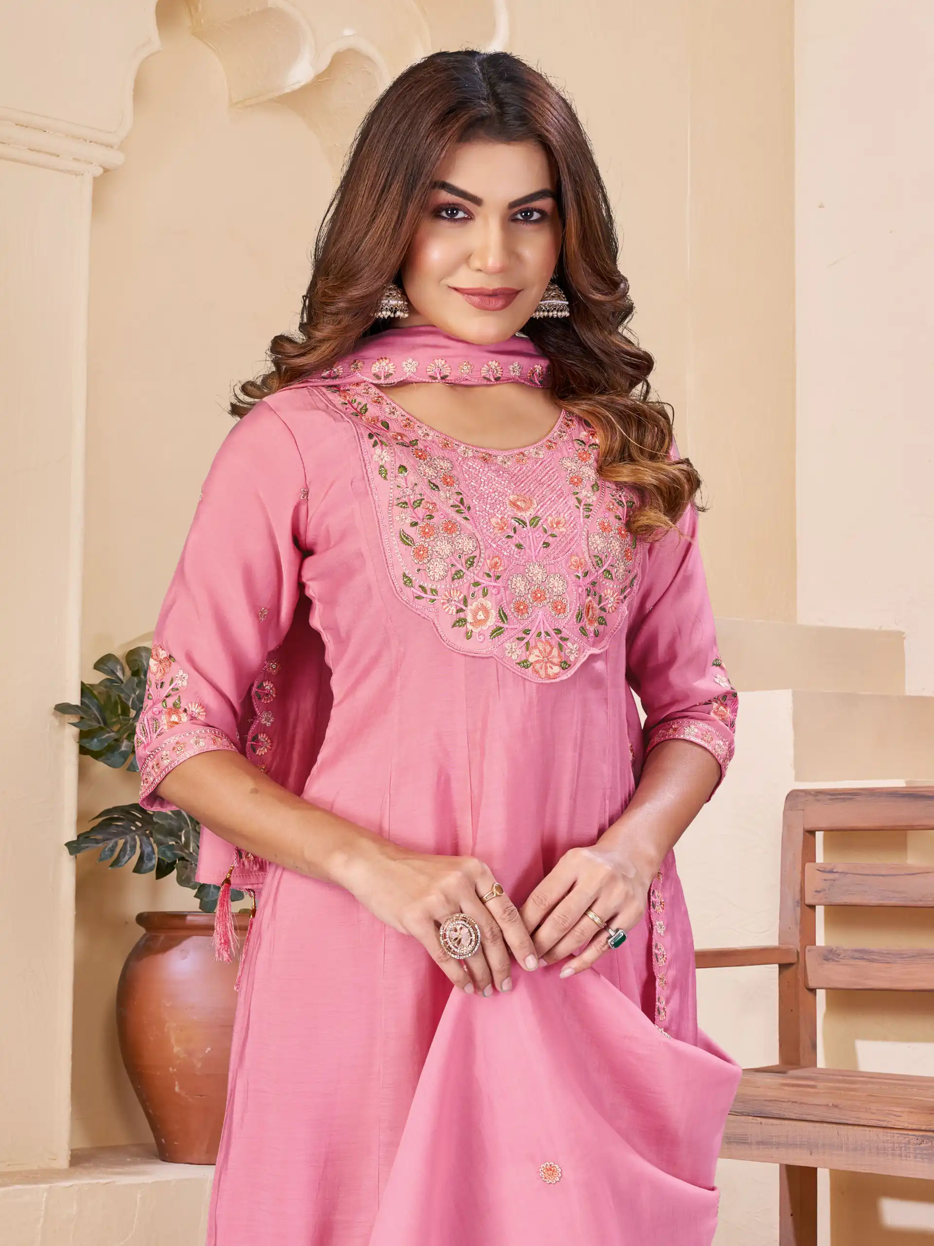 DIVA 172 Pink Mal Chanderi Salwar Suit Perfect for Wedding, Party, Baisakhi, Housewarming, Sangeet – Introductory Price ₹2799. Delivery 4-6 Working D | Casual Suits, Jump Suits, Creative suits, Designer Suits, Palazzo Suits, Party Wear Suits, Patiala Suits, Salwar suit, Straight Suits