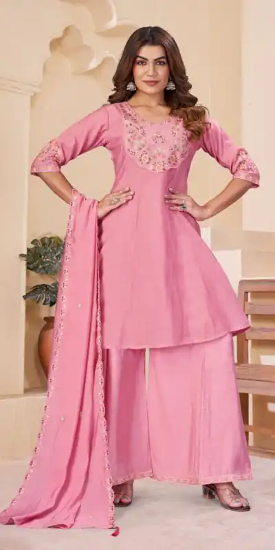 DIVA 172 Pink Mal Chanderi Salwar Suit Perfect for Wedding, Party, Baisakhi, Housewarming, Sangeet – Introductory Price ₹2799. Delivery 4-6 Working D | Casual Suits, Jump Suits, Creative suits, Designer Suits, Palazzo Suits, Party Wear Suits, Patiala Suits, Salwar suit, Straight Suits