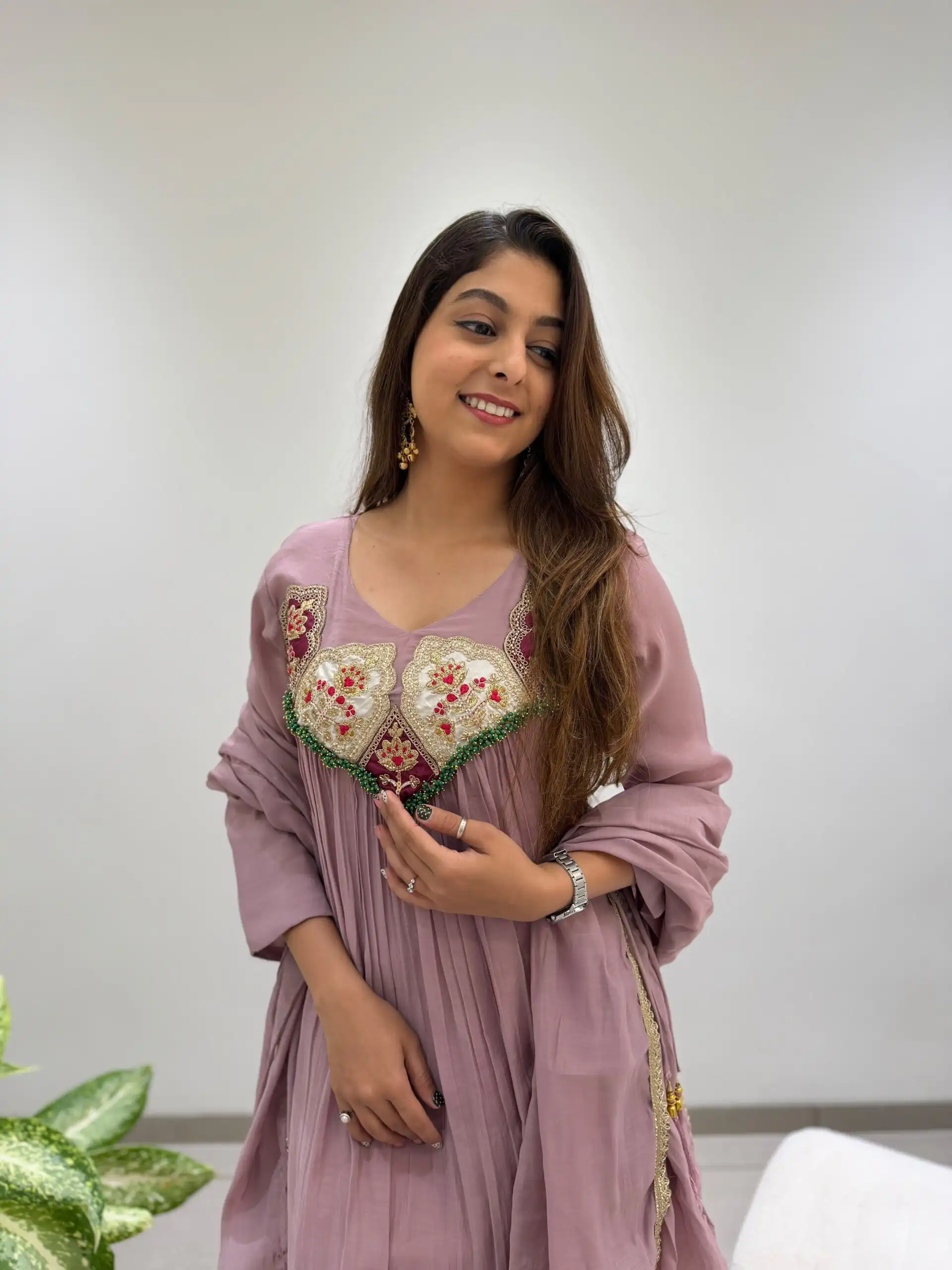 LG 2145 Lavender Mul Chanderi Salwar Suit with Embroidery Work & Sequins Work. Festive Deal ₹2799. Delivery 4-6 Working Days. Shop nowp | Casual Suits, Jump Suits, Creative suits, Designer Suits, Palazzo Suits, Party Wear Suits, Patiala Suits, Salwar suit, Straight Suits