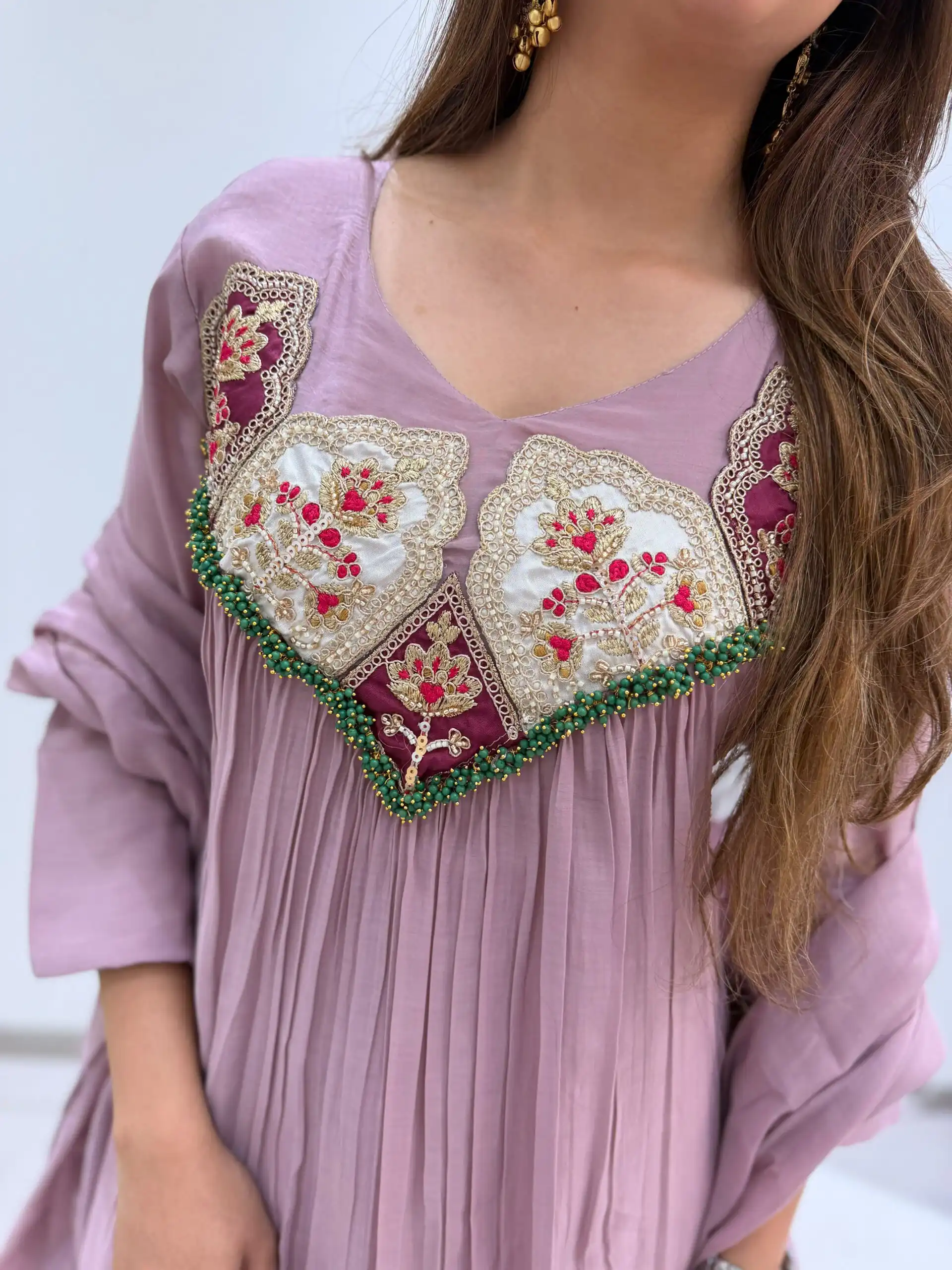 LG 2145 Lavender Mul Chanderi Salwar Suit with Embroidery Work & Sequins Work. Festive Deal ₹2799. Delivery 4-6 Working Days. Shop nowp | Casual Suits, Jump Suits, Creative suits, Designer Suits, Palazzo Suits, Party Wear Suits, Patiala Suits, Salwar suit, Straight Suits
