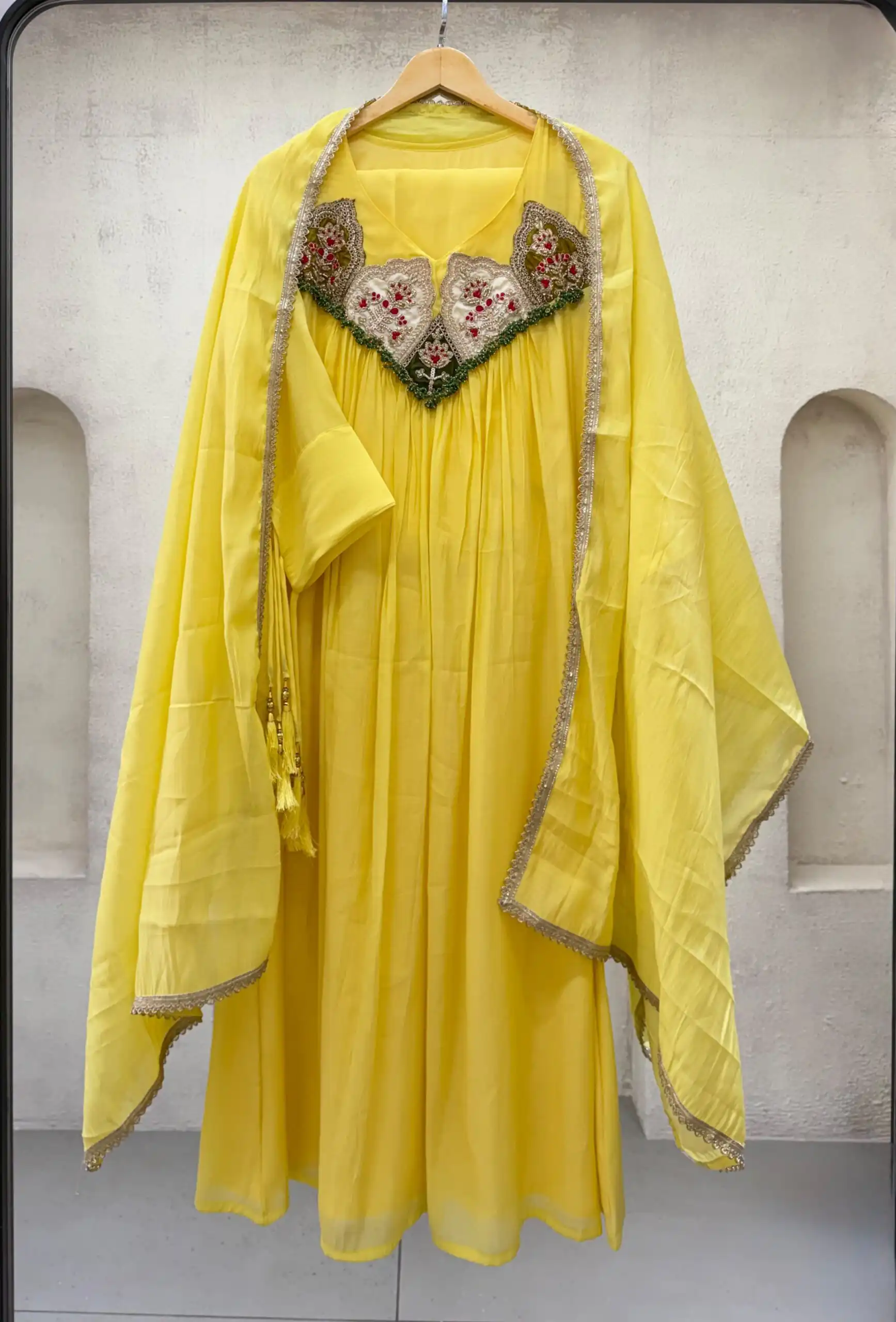 LG 2145 Yellow Mul Chanderi Salwar Suit with Embroidery Work & Sequins Work. Festive Deal ₹2799. Delivery 4-6 Working Days. Shop nowp | Casual Suits, Jump Suits, Creative suits, Designer Suits, Palazzo Suits, Party Wear Suits, Patiala Suits, Salwar suit, Straight Suits