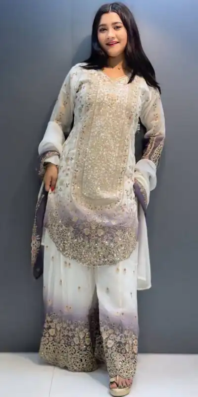 KF 1722 Lavender in Star Georgette Embroidery Work Salwar Suit . Introductory Price ₹2349. Delivery 4-6 Working Days. Shop now. | Casual Suits, Jump Suits, Creative suits, Designer Suits, Palazzo Suits, Party Wear Suits, Patiala Suits, Salwar suit, Straight Suits
