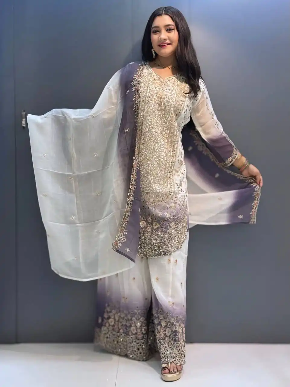 KF 1722 Lavender  in Star Georgette Embroidery Work Salwar Suit . Introductory Price ₹2349. Delivery 4-6 Working Days. Shop now. | Casual Suits, Jump Suits, Creative suits, Designer Suits, Palazzo Suits, Party Wear Suits, Patiala Suits, Salwar suit, Straight Suits