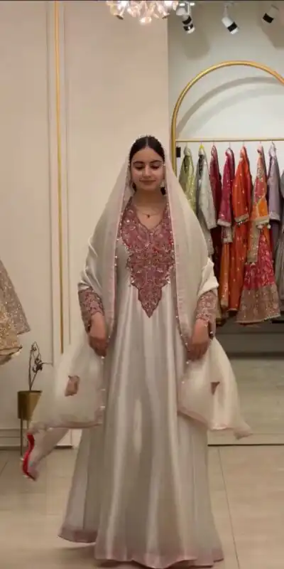 KF 1734 Pink Soft Organza Salwar Suit with Embroidery Work & Cut Work. Available at ₹2249 only. Delivery 4-6 Working Days. Shop now. | Casual Suits, Jump Suits, Creative suits, Designer Suits, Palazzo Suits, Party Wear Suits, Patiala Suits, Salwar suit, Straight Suits