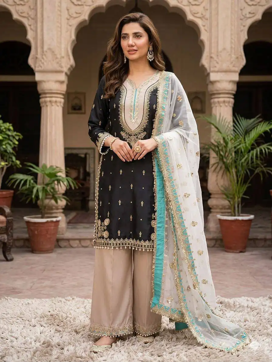 LG 2068 Black Crape Silk Salwar Suit Perfect for Wedding, Party, Onam, Reception, Housewarming – . Grab it for ₹1999. Delivery 4-6 Working Day | Casual Suits, Jump Suits, Creative suits, Designer Suits, Palazzo Suits, Party Wear Suits, Patiala Suits, Salwar suit, Straight Suits