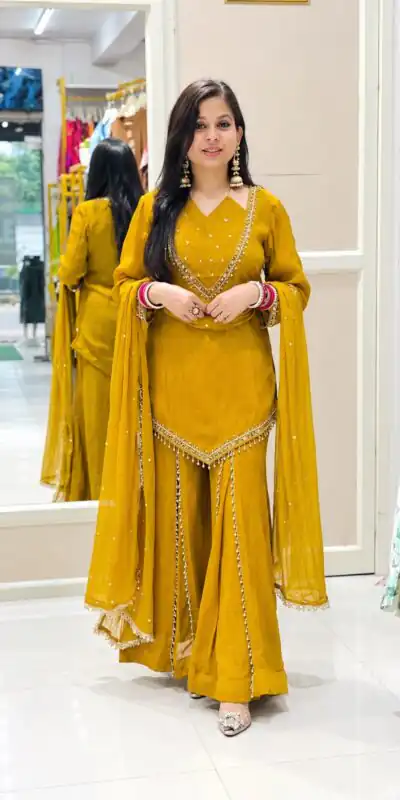 JF 054 Mustered Color Roman Silk Salwar Suit with Embroidery Work. Available at ₹2399 only. Delivery 4-6 Working Days. Shop now. | Casual Suits, Jump Suits, Creative suits, Designer Suits, Palazzo Suits, Party Wear Suits, Patiala Suits, Salwar suit, Straight Suits