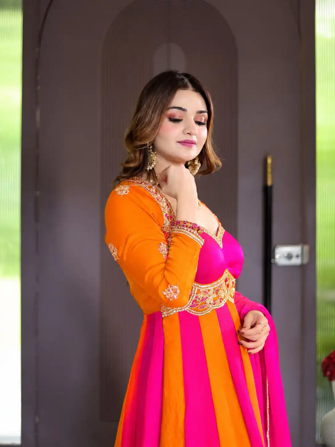 ZD 10025 Pink Fendy Silk Gown with Embroidery Work & Sequins Work. Special Price ₹2399. Delivery 4-6 Working Days. Shop now. | Bollywood Gowns, Creative Gowns, Designer Gowns, Embroidered Gowns, Gowns, Party Wear Gowns