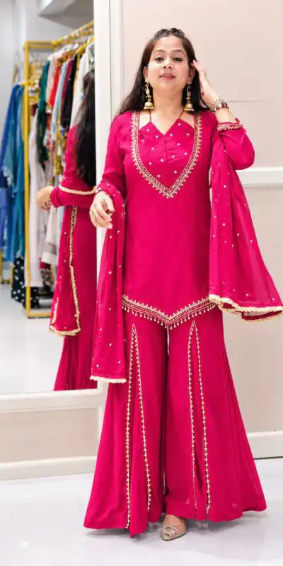 JF 054 Pink Color Roman Silk Salwar Suit with Embroidery Work. Available at ₹2399 only. Delivery 4-6 Working Days. Shop now. | Casual Suits, Jump Suits, Creative suits, Designer Suits, Palazzo Suits, Party Wear Suits, Patiala Suits, Salwar suit, Straight Suits