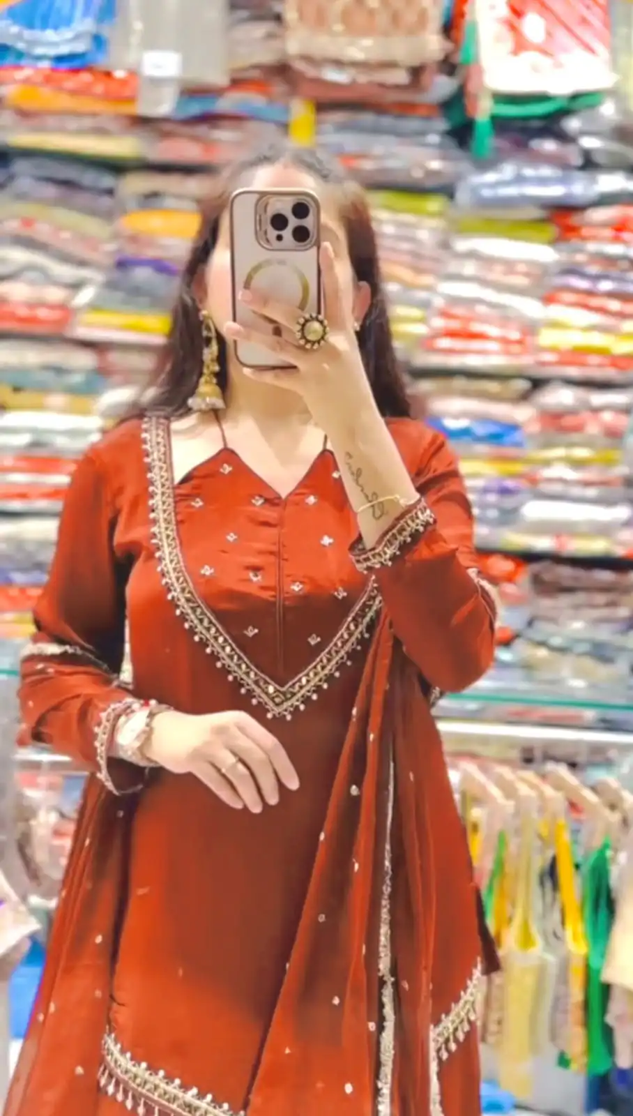 JF 054 Rust Color Roman Silk Salwar Suit with Embroidery Work. Available at ₹2399 only. Delivery 4-6 Working Days. Shop now. | Casual Suits, Jump Suits, Creative suits, Designer Suits, Palazzo Suits, Party Wear Suits, Patiala Suits, Salwar suit, Straight Suits