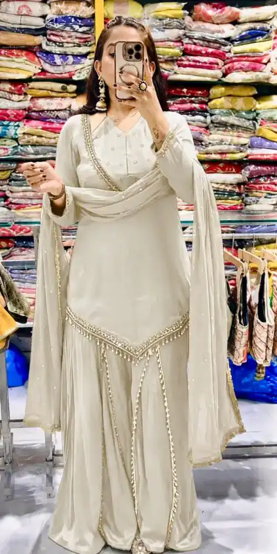 JF 054 White Color Roman Silk Salwar Suit with Embroidery Work. Available at ₹2399 only. Delivery 4-6 Working Days. Shop now. | Casual Suits, Jump Suits, Creative suits, Designer Suits, Palazzo Suits, Party Wear Suits, Patiala Suits, Salwar suit, Straight Suits