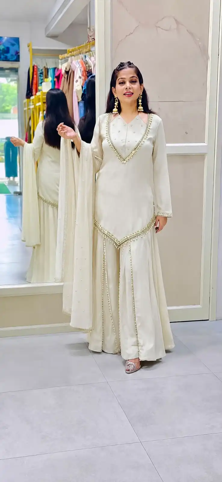 JF 054 White Color Roman Silk Salwar Suit with Embroidery Work. Available at ₹2399 only. Delivery 4-6 Working Days. Shop now. | Casual Suits, Jump Suits, Creative suits, Designer Suits, Palazzo Suits, Party Wear Suits, Patiala Suits, Salwar suit, Straight Suits