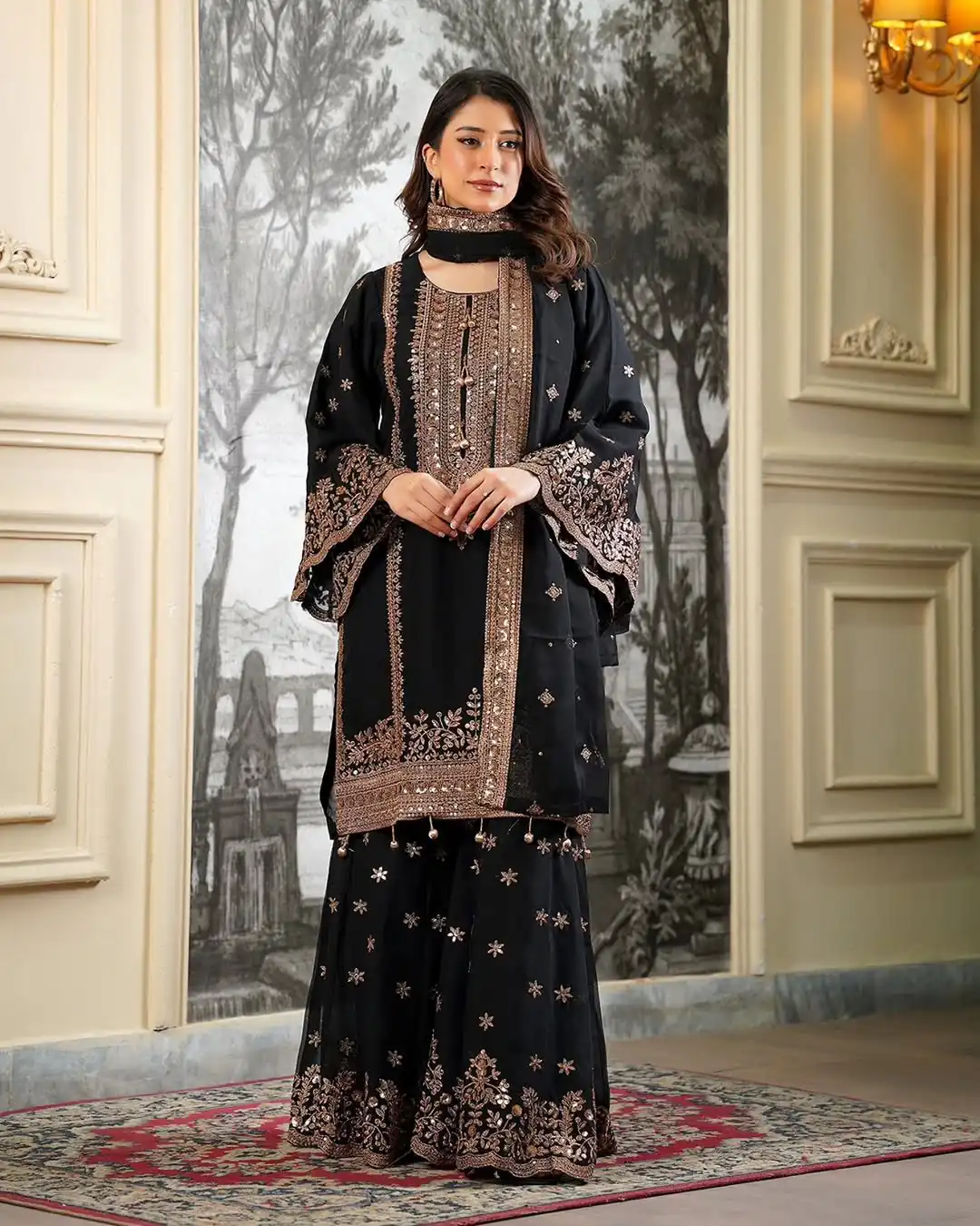 NSR 890 Black Fendy Silk Salwar Suitwith Embroidery Work & Lace Work. Now at just ₹2399. Delivery 4-6 Working Days. Shop now. | Casual Suits, Jump Suits, Creative suits, Designer Suits, Palazzo Suits, Party Wear Suits, Patiala Suits, Salwar suit, Straight Suits