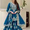 MT 1079 Blue Natural Silk Salwar Suit with Sequins Work & Embroidery Work. Special Price ₹2449. Delivery 4-6 Working Days. Shop now. | Casual Suits, Jump Suits, Creative suits, Designer Suits, Palazzo Suits, Party Wear Suits, Patiala Suits, Salwar suit, Straight Suits