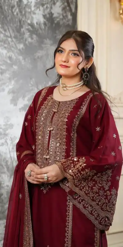 NSR 890 Maroon Fendy Silk Salwar Suitwith Embroidery Work & Lace Work. Now at just ₹2399. Delivery 4-6 Working Days. Shop now. | Casual Suits, Jump Suits, Creative suits, Designer Suits, Palazzo Suits, Party Wear Suits, Patiala Suits, Salwar suit, Straight Suits