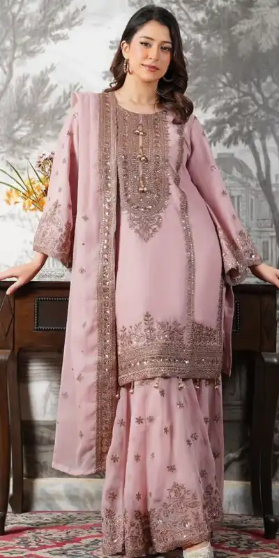 NSR 890 Pink Fendy Silk Salwar Suitwith Embroidery Work & Lace Work. Now at just ₹2399. Delivery 4-6 Working Days. Shop now. | Casual Suits, Jump Suits, Creative suits, Designer Suits, Palazzo Suits, Party Wear Suits, Patiala Suits, Salwar suit, Straight Suits