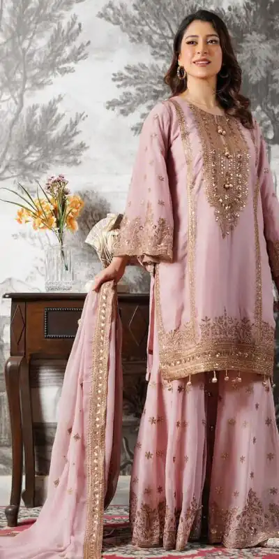 NSR 890 Pink Fendy Silk Salwar Suitwith Embroidery Work & Lace Work. Now at just ₹2399. Delivery 4-6 Working Days. Shop now. | Casual Suits, Jump Suits, Creative suits, Designer Suits, Palazzo Suits, Party Wear Suits, Patiala Suits, Salwar suit, Straight Suits