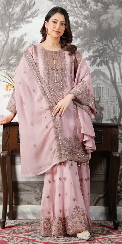 NSR 890 Pink Fendy Silk Salwar Suitwith Embroidery Work & Lace Work. Now at just ₹2399. Delivery 4-6 Working Days. Shop now. | Casual Suits, Jump Suits, Creative suits, Designer Suits, Palazzo Suits, Party Wear Suits, Patiala Suits, Salwar suit, Straight Suits
