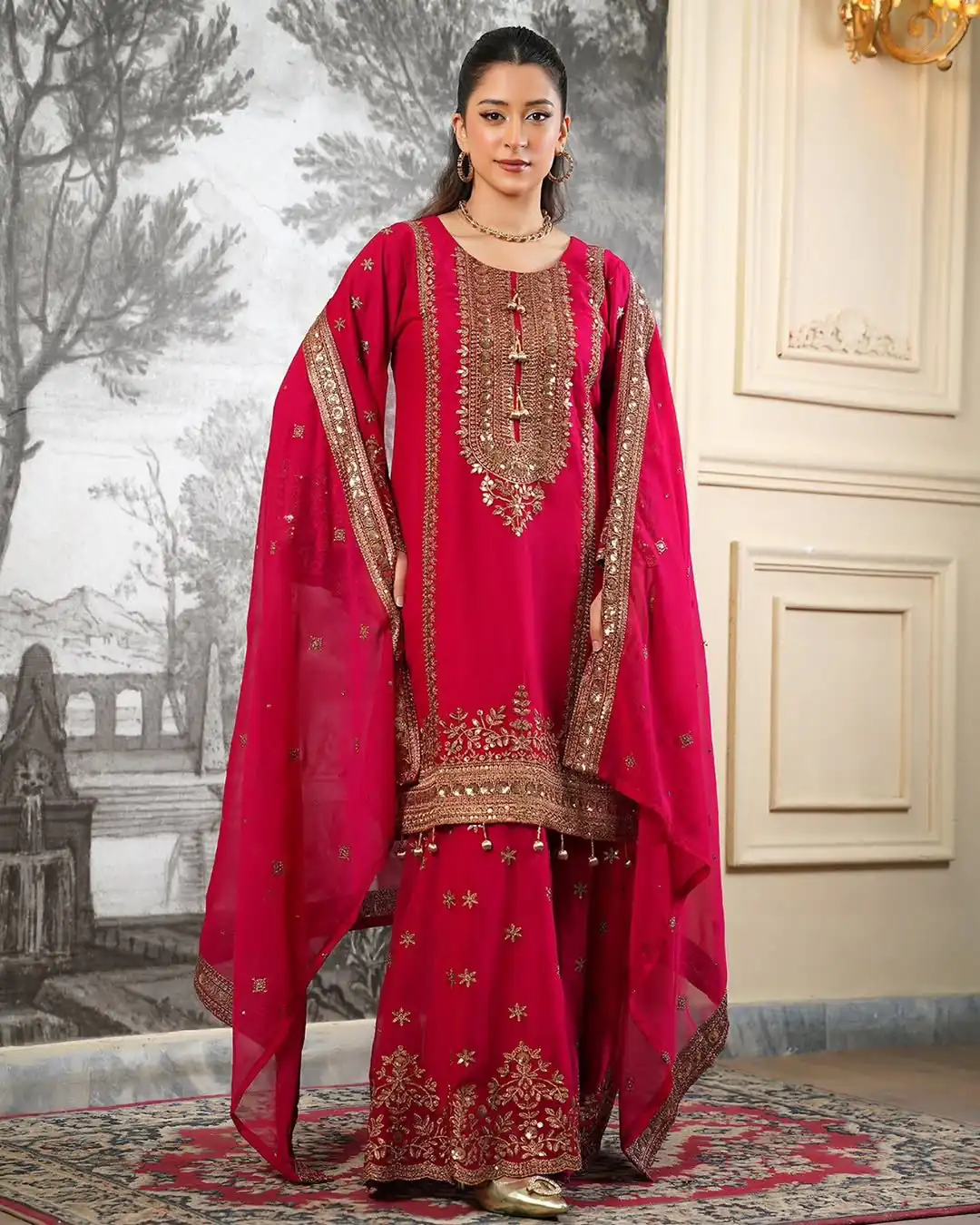 NSR 890 Red Fendy Silk Salwar Suitwith Embroidery Work & Lace Work. Now at just ₹2399. Delivery 4-6 Working Days. Shop now. | Casual Suits, Jump Suits, Creative suits, Designer Suits, Palazzo Suits, Party Wear Suits, Patiala Suits, Salwar suit, Straight Suits