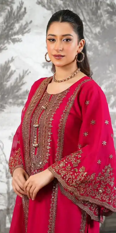 NSR 890 Red Fendy Silk Salwar Suitwith Embroidery Work & Lace Work. Now at just ₹2399. Delivery 4-6 Working Days. Shop now. | Casual Suits, Jump Suits, Creative suits, Designer Suits, Palazzo Suits, Party Wear Suits, Patiala Suits, Salwar suit, Straight Suits