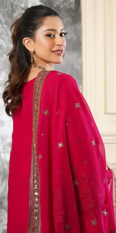 NSR 890 Red Fendy Silk Salwar Suitwith Embroidery Work & Lace Work. Now at just ₹2399. Delivery 4-6 Working Days. Shop now. | Casual Suits, Jump Suits, Creative suits, Designer Suits, Palazzo Suits, Party Wear Suits, Patiala Suits, Salwar suit, Straight Suits
