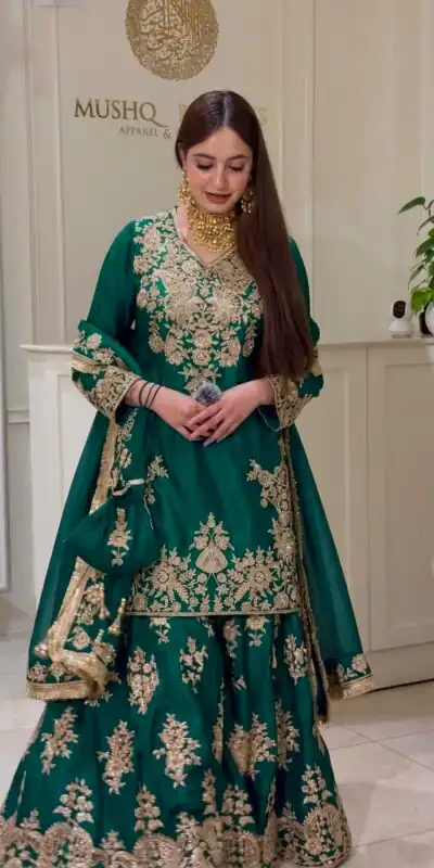 MT 1079 Teal Natural Silk Salwar Suit with Sequins Work & Embroidery Work. Special Price ₹2449. Delivery 4-6 Working Days. Shop now. | Casual Suits, Jump Suits, Creative suits, Designer Suits, Palazzo Suits, Party Wear Suits, Patiala Suits, Salwar suit, Straight Suits