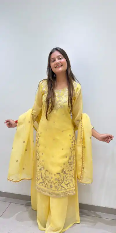 BE 501 Yellow Crunchy Silk Salwar Suit with Embroidery Work. Wedding, Party, Festive, Events Best Price ₹2349. Delivery 4-6 Working Days. Shop now. | Casual Suits, Jump Suits, Creative suits, Designer Suits, Palazzo Suits, Party Wear Suits, Patiala Suits, Salwar suit, Straight Suits