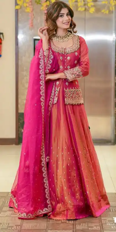 ZC 9008 Pink Simmer Silk Lehenga Choli with Embroidery Work & Sequins Work. Introductory Price ₹2199. Delivery 4-6 Working Days. Shop now. | Bollywood Lehenga, Creative Lehenga, Designer Lehenga, Embroidered Lehenga, Lehenga, Party Wear Lehenga
