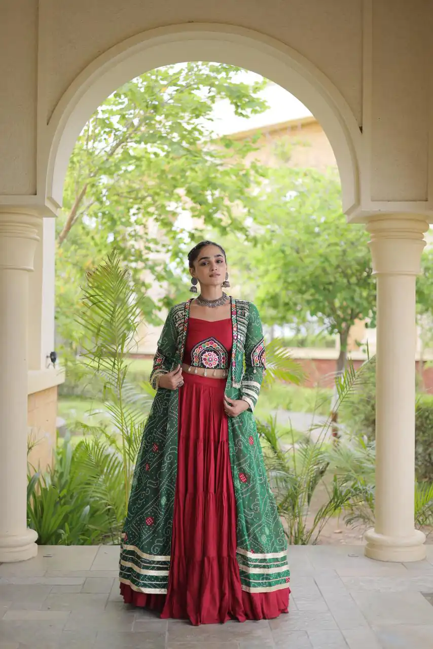 KA 5083 Red Color Rayon Embroidery Work & Cowrie Work Lehenga Choli . Grab it for ₹2949. Delivery 4-6 Working Days. Shop now. | Bollywood Lehenga, Creative Lehenga, Designer Lehenga, Embroidered Lehenga, Lehenga, Party Wear Lehenga