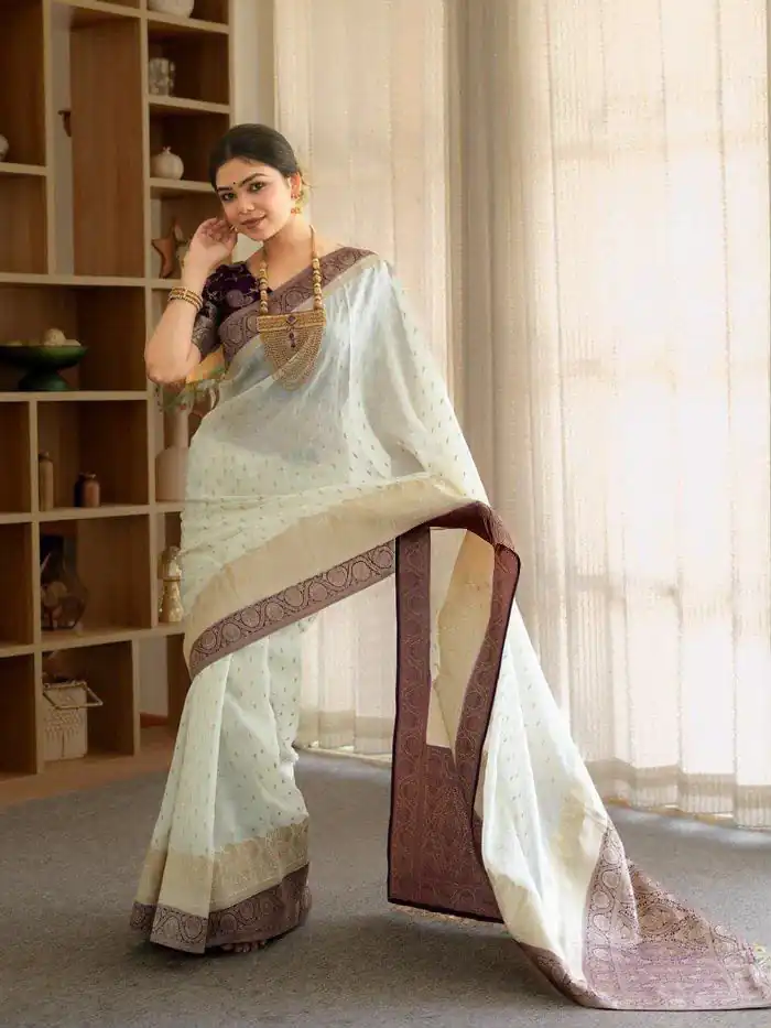 Alluring Purple Soft Silk Jacquard All Over Saree