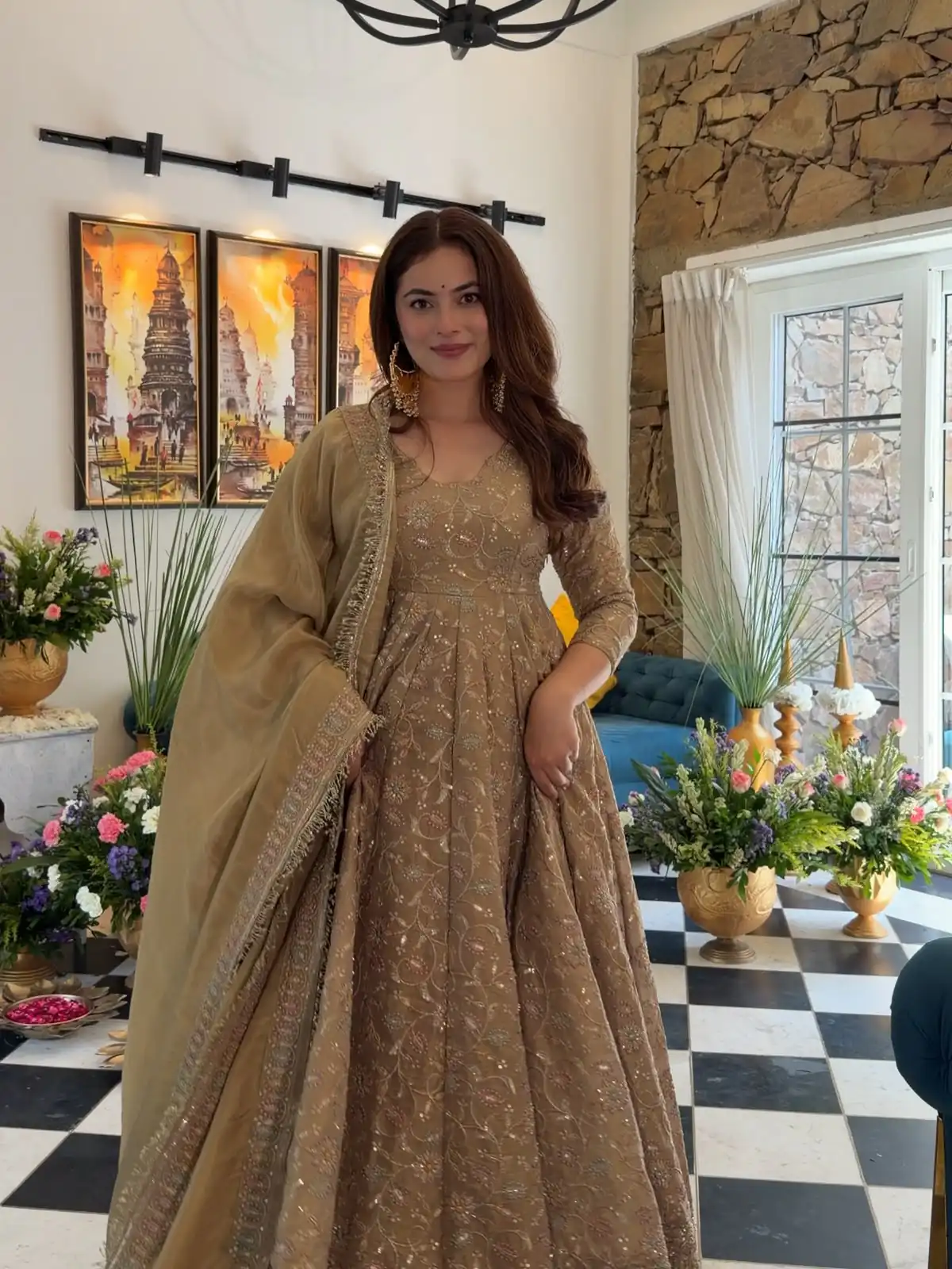 Fancy Chiku Fendy Crush Embroidery Work Gown - Image 5