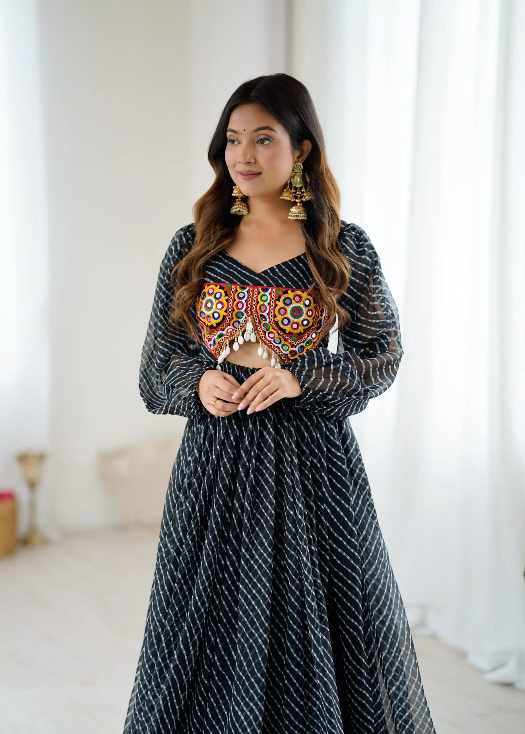 Magical Black Georgette Digital Print Work Gown - Image 6