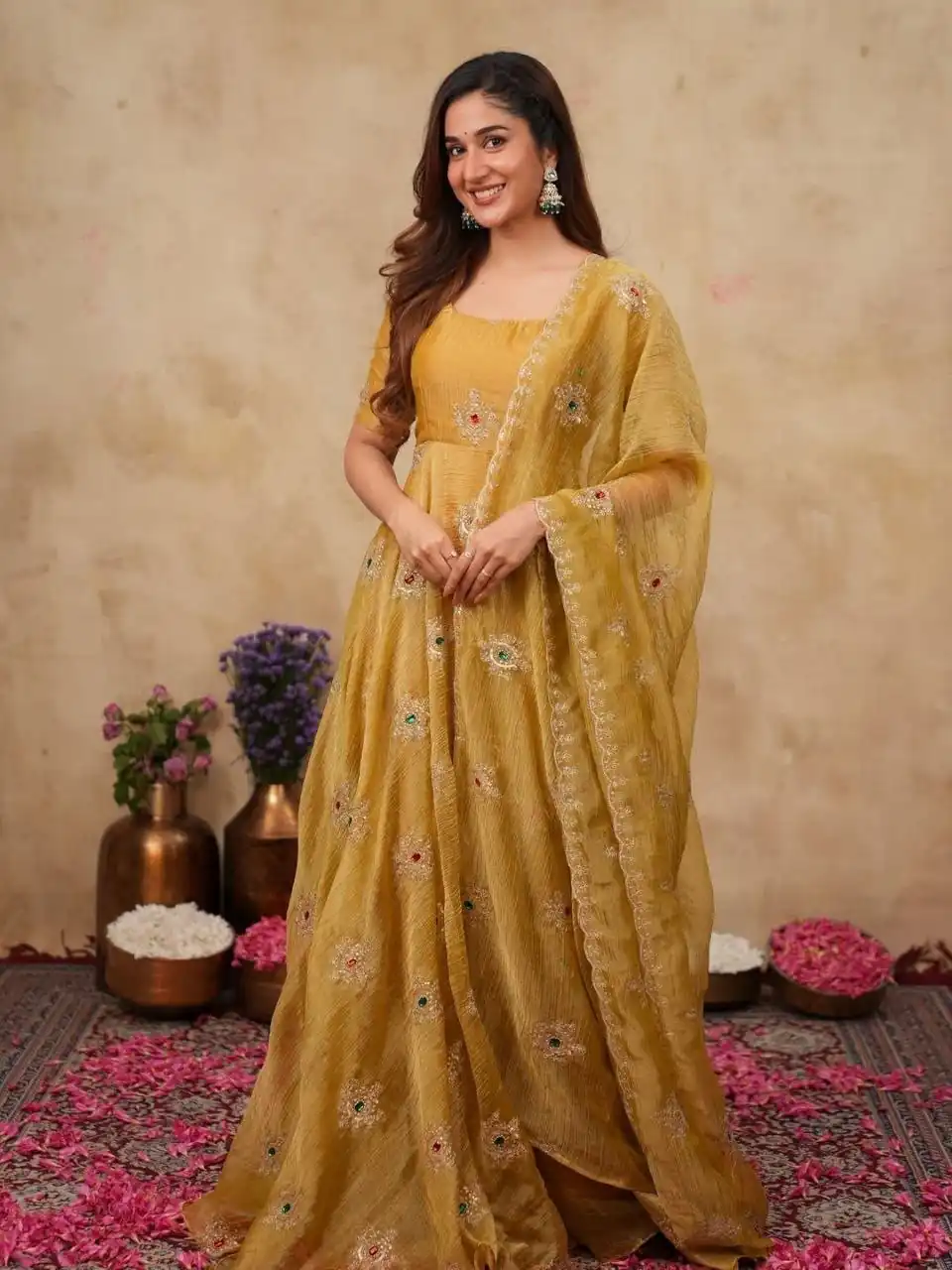 Pretty Mastered Salsa Silk Thread Work Gown - Image 4